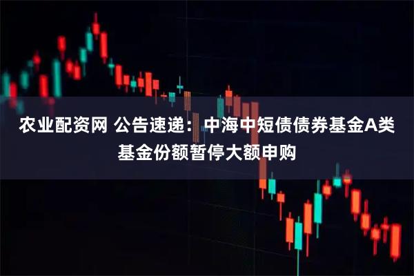 农业配资网 公告速递：中海中短债债券基金A类基金份额暂停大额申购
