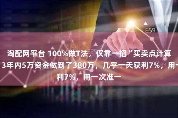 淘配网平台 100%做T法，仅靠一招“买卖点计算公式”，3年内5万资金做到了380万，几乎一天获利7%，用一次准一